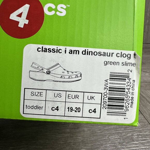 CROCS Classic I Am Dinosaur Toddler size 4 Green Clog - Picture 8 of 8